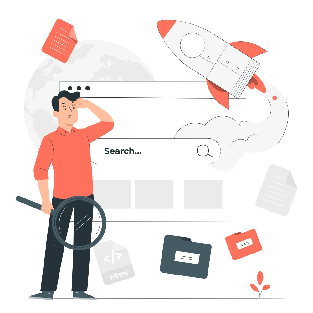 Search engine optimization and analytics illustration